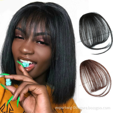 Brazilian Pieces Human Hair short bob wigs with Clip In Bangs Human Hair Bangs Fringe For Woman
